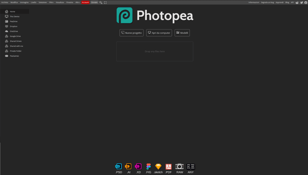 Con Photopea non sentirete più la mancanza degli strumenti di modifica di Adobe