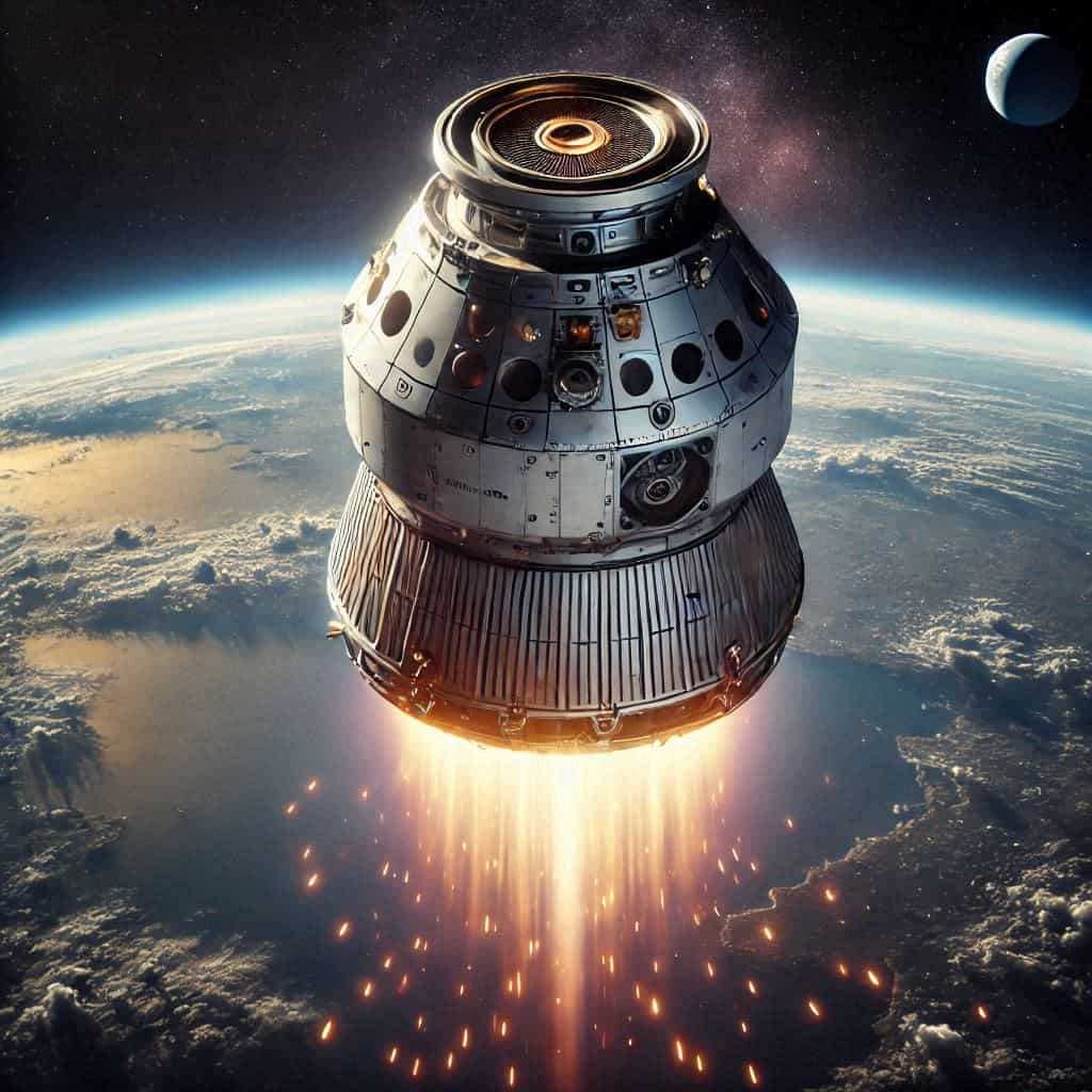 La capsula Orion durante la missione Artemis 1